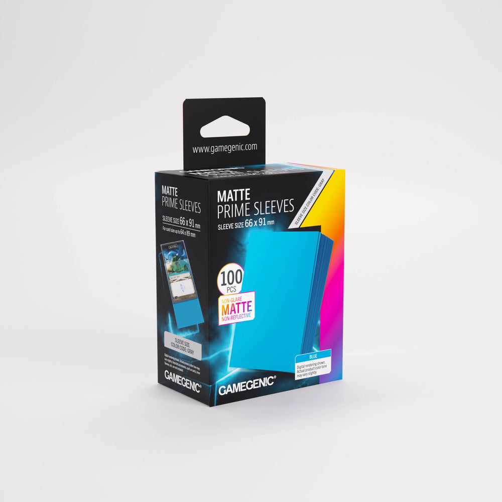Gamegenic: Standard Size Sleeves 100ct - Matte Prime Blue 66 x 91 mm