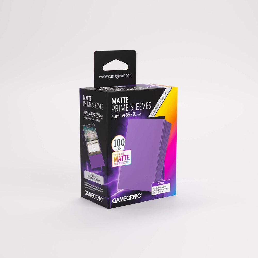 Gamegenic: Standard Size Sleeves 100ct - Matte Prime Purple 66 x 91 mm