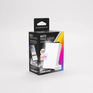 Gamegenic: Standard Size Sleeves 100ct - Matte Prime White 66 x 91 mm