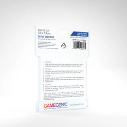 Gamegenic: Board Game Sleeves Mini Square Size 50ct - Matte Clear 53 x 53 mm