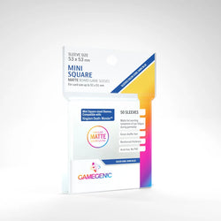 Gamegenic: Board Game Sleeves Mini Square Size 50ct - Matte Clear 53 x 53 mm