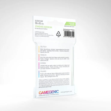 Gamegenic: Board Game Sleeves Standard American Size 50ct - Matte Clear 59 x 91 mm