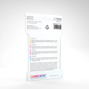 Gamegenic: Board Game Sleeves Standard Size 50ct - Matte Clear 66 x 91 mm