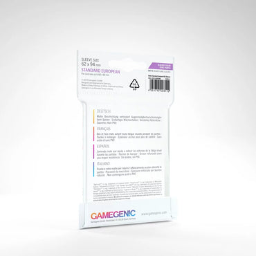Gamegenic: Board Game Sleeves Standard European Size 50ct - Matte Clear 62 x 94 mm