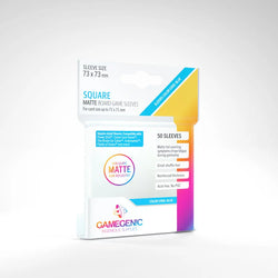 Gamegenic: Board Game Sleeves Square Size 50ct - Matte Clear 73 x 73 mm