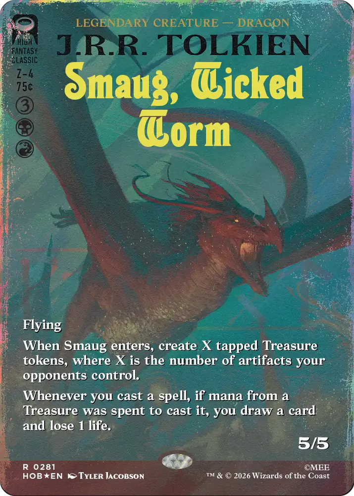 Smaug, Wicked Worm (Borderless) (Surge Foil) [The Hobbit]