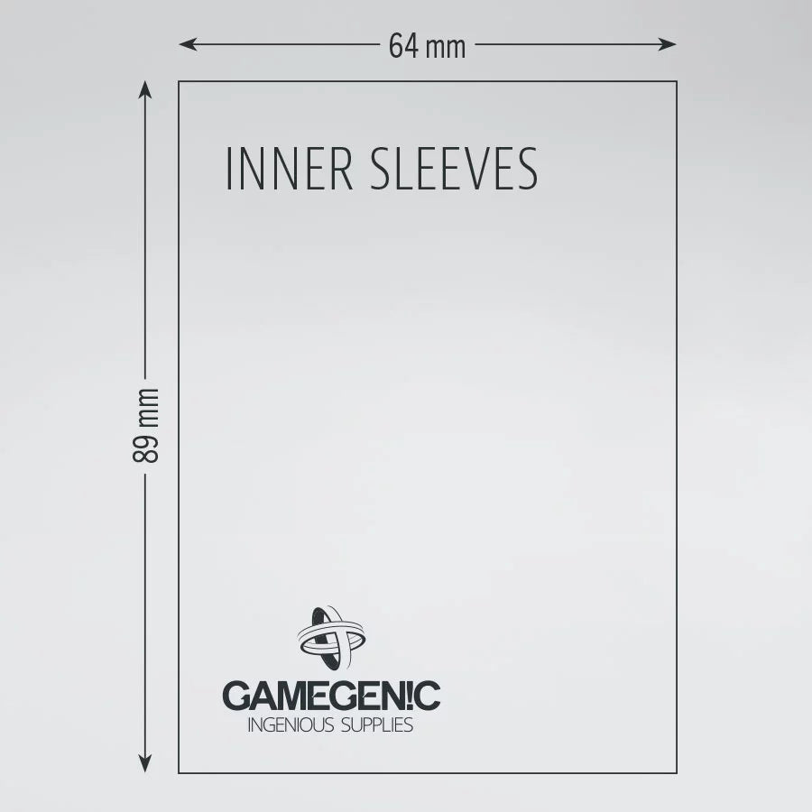 Gamegenic: Standard Size Inner Sleeves 100ct - 64 x 89 mm clear