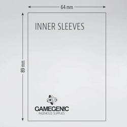 Gamegenic: Standard Size Inner Sleeves 100ct - 64 x 89 mm clear