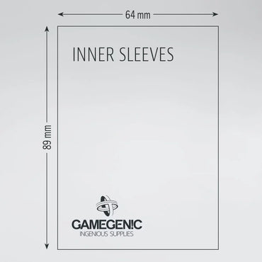 Gamegenic: Standard Size Inner Sleeves 100ct - 64 x 89 mm clear