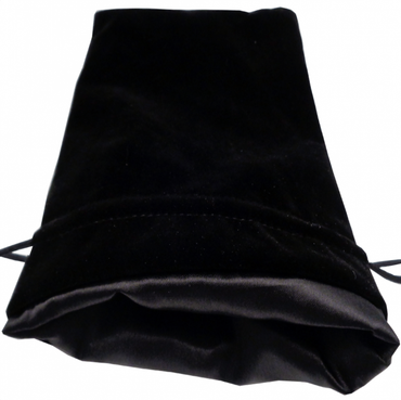 Dice Bag 6"x 8": Black Velvet with Black Satin Lining